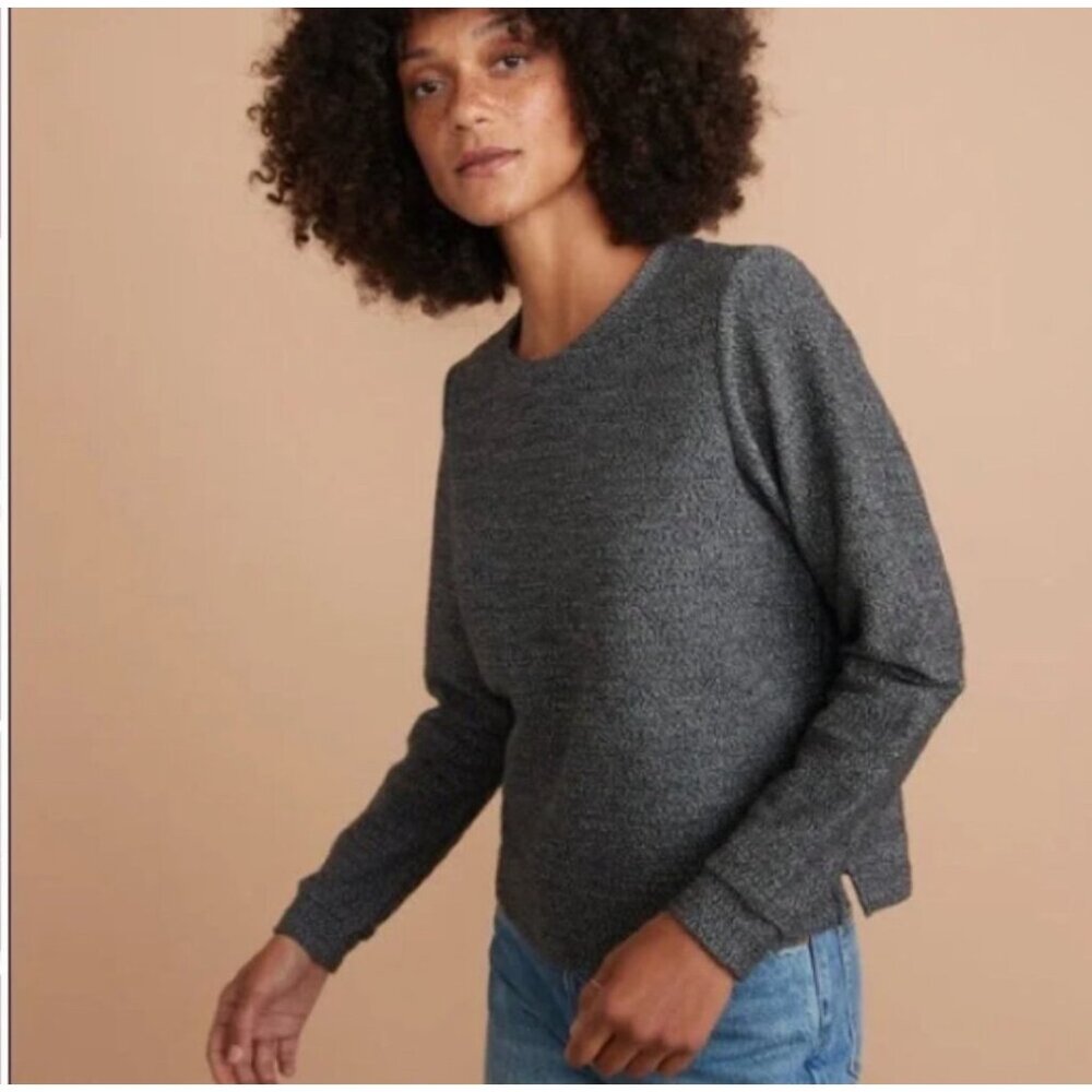Marine Layer chill textured‎ sweatshirt anthracite women sz XL long sleeve new